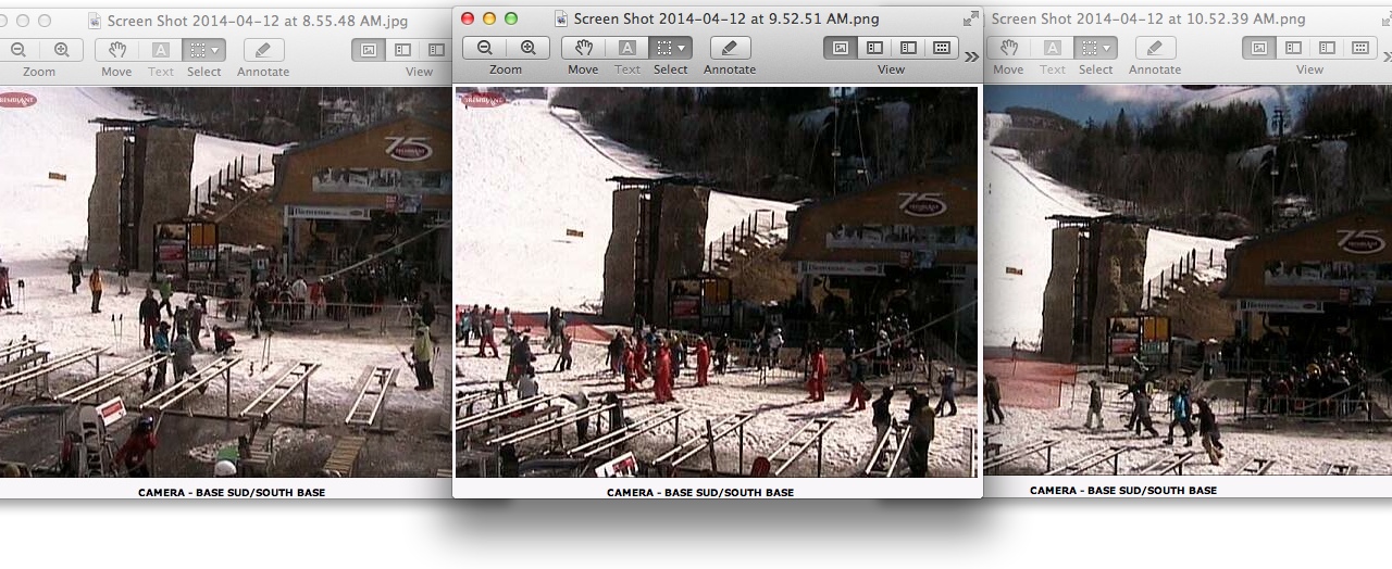 Web Cam Snap Shots Courtesy of Tremblant.ca