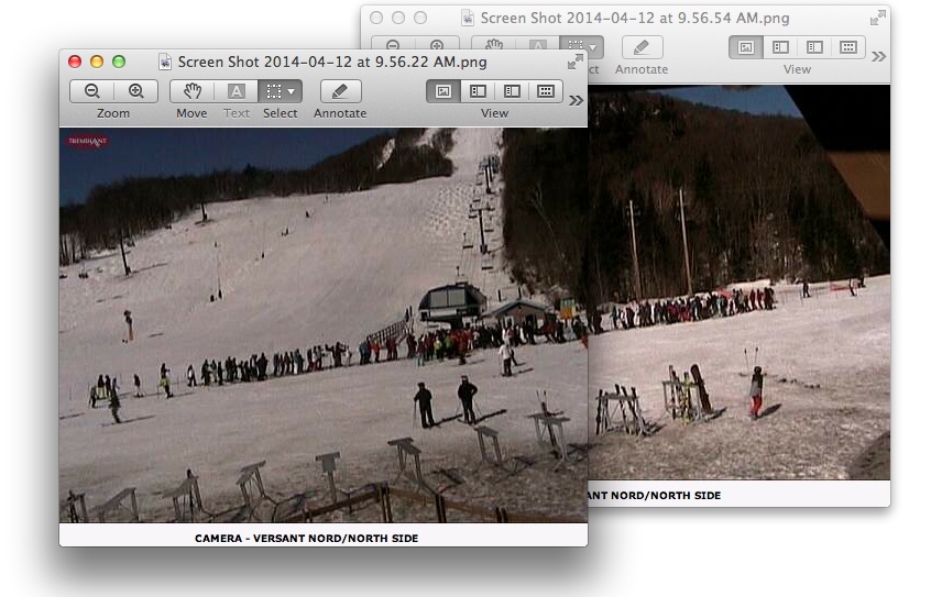 Web Cam Snap Shots Courtesy of Tremblant.ca