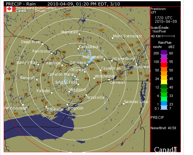ScreenShot Courtesy of Environment Canada.