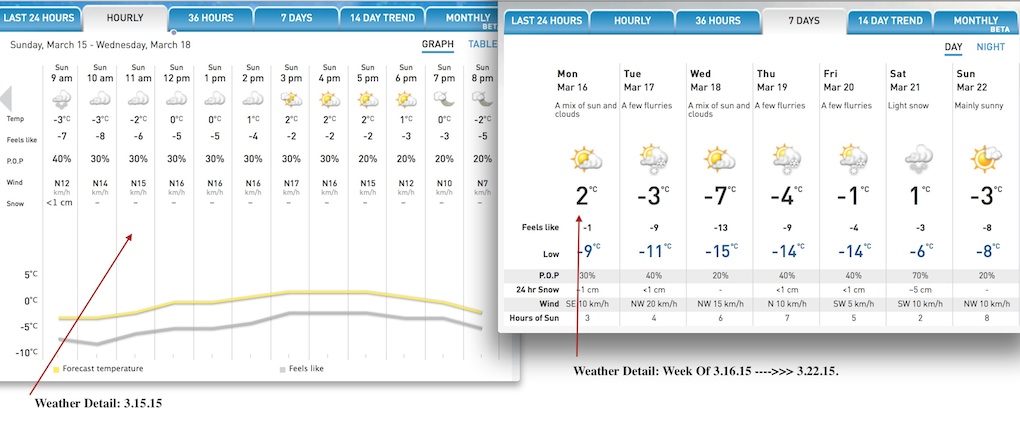 Screenshots Courtesy of The Weather Network.