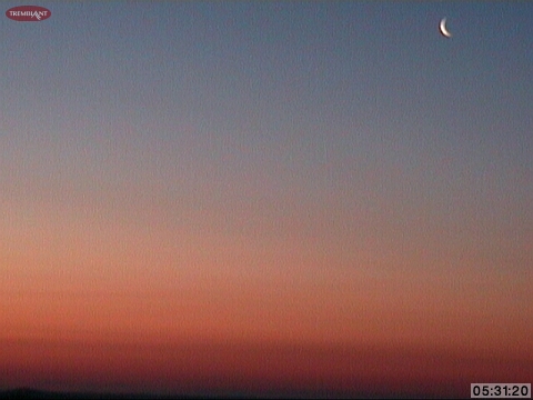 For those who were not up at this hour, the Sunrise this morning was quite dramatic with the sliver of Moon showing. There was a very nice view of the stars last night under  a cool, crystal clear sky.