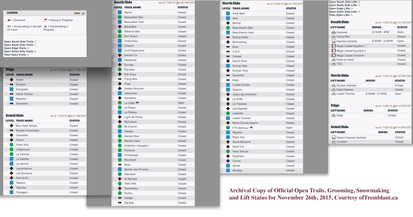 Screenshots Courtesy of Tremblant.ca