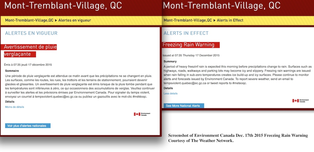 Screenshots Courtesy of The Weather Network.