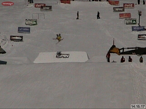 Big Air Practice! Look closely and you can see the jumpers shadow on the Spin Logo!