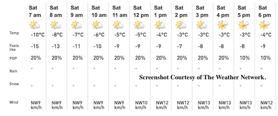 Screenshot Courtesy of The Weather Network.