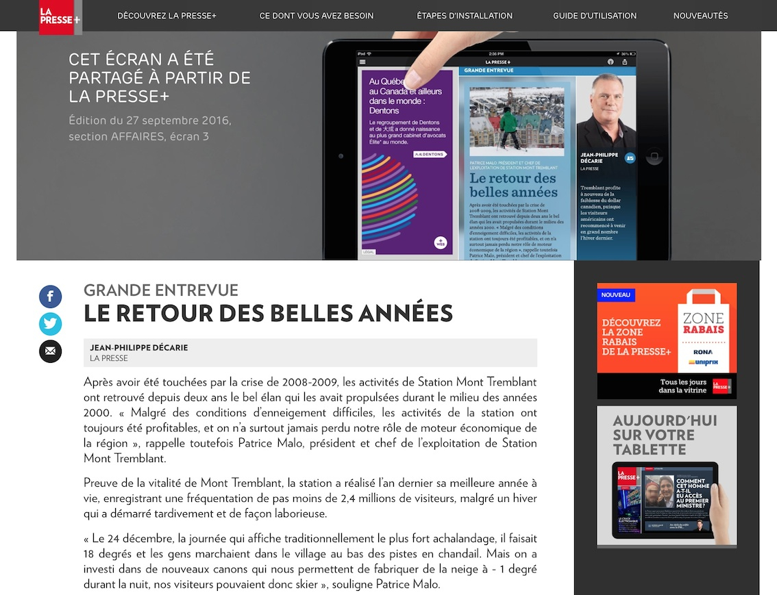 Screenshot Courtesy Of La Presse online.