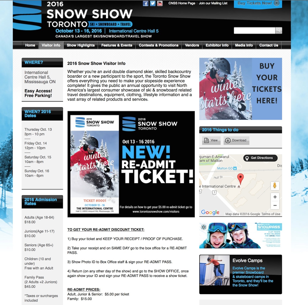 Screenshot Courtesy of Toronto Snow Show.