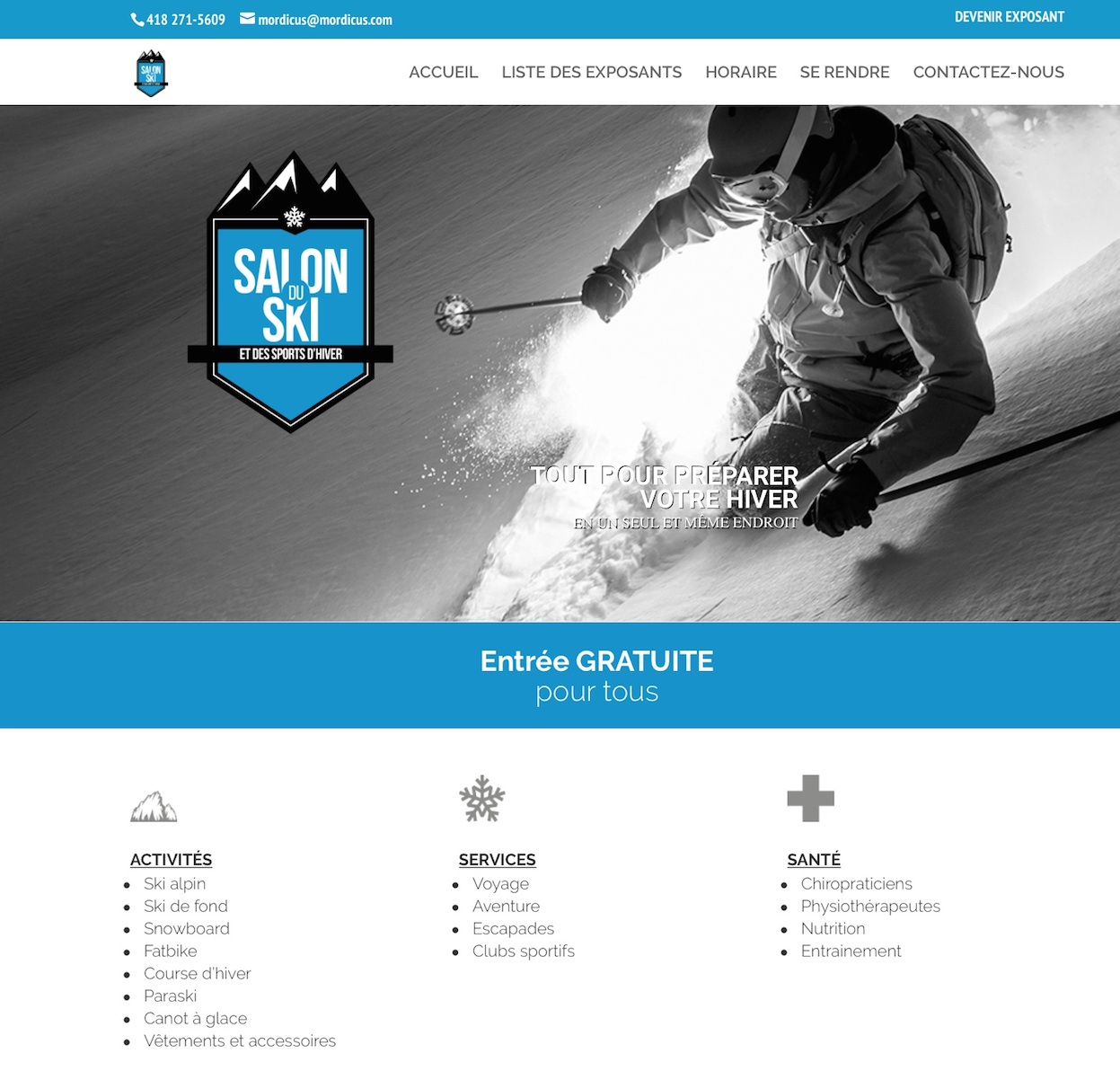 Screenshot Courtesy of Quebec Salon du Ski.