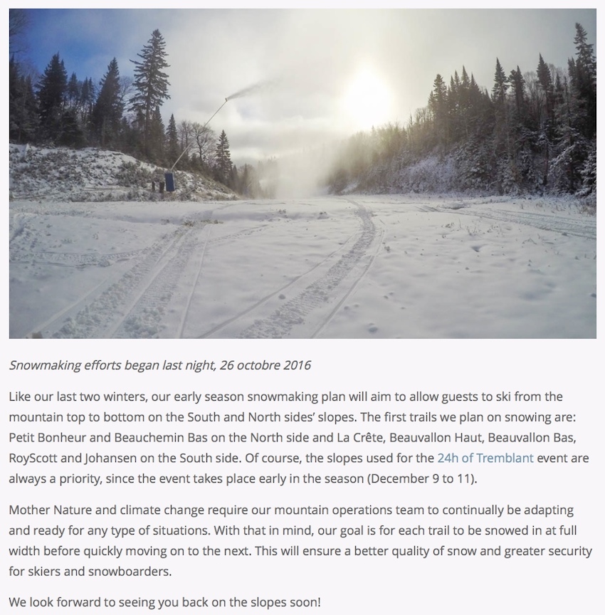 Screenshot Courtesy of Tremblant.ca