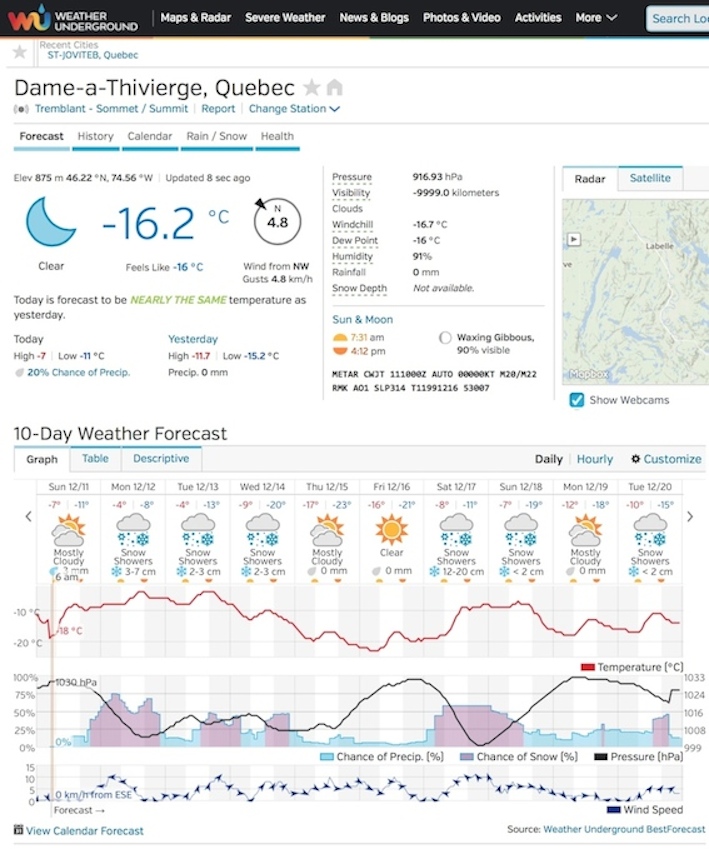 Screenshot Courtesy of Weather Underground.